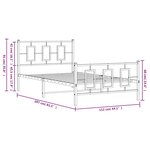 vidaXL Cadre de lit métal avec tête de lit/pied de lit blanc 107x203cm