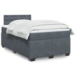 vidaXL Sommier à lattes de lit et matelas Gris foncé 120x200cm Velours