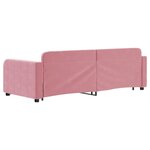 vidaXL Lit de jour avec gigogne et tiroirs sans matelas rose 80x200 cm