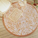 vidaXL Tapis d'extérieur orange et blanc Ø160 cm PP