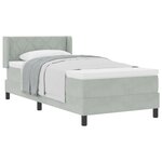 lit box spring vidaXL avec matelas gris clair 90x200 cm en velours