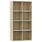 vidaXL Bibliothèque/Buffet Blanc et chêne sonoma 66x30x130cm Aggloméré
