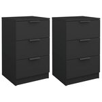 vidaXL Tables de chevet 2 Pièces noir 40x36x65 cm