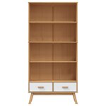 vidaXL Bibliothèque à 4 niveaux OLDEN blanc marron bois de pin massif