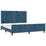 vidaXL Cadre de lit avec tête de lit Bleu foncé 160x200 cm Velours