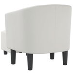 vidaXL Fauteuil cabriolet avec repose-pied blanc similicuir