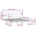 vidaXL Cadre de lit sans matelas 140x200 cm bois massif de pin