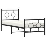 vidaXL Cadre de lit métal sans matelas avec pied de lit noir 80x200 cm
