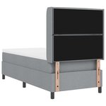 Lit box spring vidaXL avec matelas et lumière LED gris clair 100x200 cm en tissu