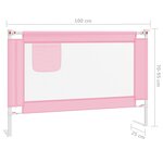 vidaXL Barrière de sécurité de lit d'enfant Rose 100x25 cm Tissu