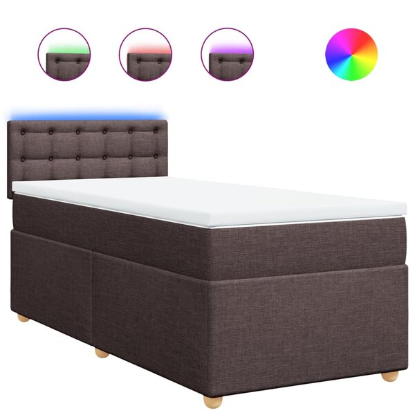 vidaXL Sommier à lattes de lit avec matelas Marron foncé 100x200 cm