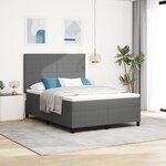 vidaXL Lit Box Spring avec Matelas Gris Clair 140x200 cm Tissu en Velours Côtelé