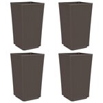 vidaXL Jardinières 4 Pièces marron 32 5x32 5x57 cm polypropylène