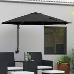 vidaXL Parasol de terrasse Noir Polyester  Acier enduit de poudre Grand