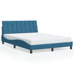 vidaXL Cadre de lit sans matelas bleu 120x200 cm velours