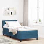 vidaXL Lit Boxspring avec Matelas & LED Bleu Foncé 90x190 cm Velours