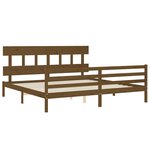 vidaXL Cadre de lit sans matelas marron miel 200x200 cm bois massif
