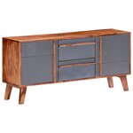 vidaXL Buffet gris 120x30x55 cm bois massif