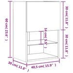 vidaXL Meuble TV avec lumières LED blanc 40 5x30x60 cm