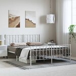 vidaXL Cadre de lit métal sans matelas et pied de lit blanc 193x203 cm