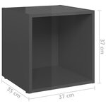 vidaXL Ensemble de meubles TV 6 Pièces Gris brillant Bois d'ingénierie