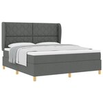 vidaXL Lit à box spring avec matelas - Gris foncé  180x200 cm  Tissu