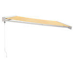 vidaXL Auvent rétractable jaune et blanc 4x3 m tissu et aluminium