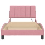 vidaXL Cadre de lit avec lumières LED rose 100x200 cm velours