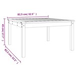 vidaXL Table de jardin noir 82 5x82 5x45 cm bois massif de pin