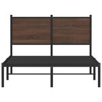 vidaXL Cadre de lit en métal avec tête de lit chêne marron 120x200 cm