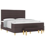 Lit à ressorts vidaXL avec matelas et banc marron foncé 180x200 cm en tissu