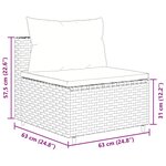 vidaXL Salon de jardin 4 Pièces avec coussins gris résine tressée