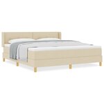 vidaXL Lit à ressorts avec matelas crème 180x200 cm en tissu