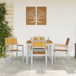 vidaXL Set de salle à manger de jardin 5 pièces en bois d'acacia massif et métal