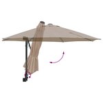 vidaXL Parasol de patio Taupe Polyester Grand Pliable Rond Moderne