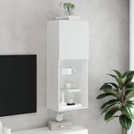 vidaXL Meuble TV avec lumières LED blanc 40 5x30x102 cm