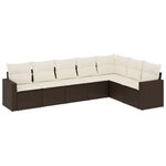vidaXL Salon de jardin avec coussins 7 Pièces marron résine tressée