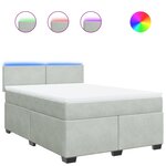 vidaXL Sommier à lattes de lit et matelas Gris clair 140x190cm Velours