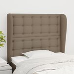 vidaXL Tête de lit avec oreilles Taupe 83x23x118/128 cm Tissu