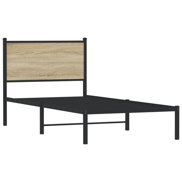 vidaXL Cadre de lit en métal sans matelas chêne sonoma 80x200 cm