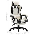 Chaise fauteuil siège pivotante de bureau informatique étude de jeux vidéo et repose-pied et similicuir noir 02_0024223