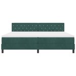 Lit à ressort vidaXL avec matelas vert foncé 200x200 cm en velours