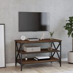 vidaXL Meuble TV Chêne marron 80x40x50 cm Bois d'ingénierie