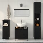 vidaXL Set de meubles de salle de bain en chêne noir - 3 pièces en bois d'ingénierie