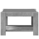 vidaXL Table basse avec LED gris béton 73x53x45 cm bois d'ingénierie
