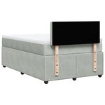 vidaXL Sommier à lattes de lit et matelas Gris clair 120x200cm Velours