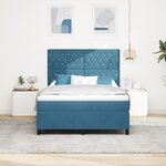 vidaXL Lit Box Spring avec Matelas Bleu Foncé 160x200 cm Velours