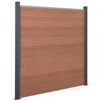vidaXL Ensemble de panneaux de clôture marron 526x186 cm WPC