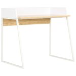 vidaXL Bureau Blanc et chêne 90x60x88 cm