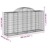 vidaXL Paniers à gabions arqués 50 Pièces 200x50x100/120 cm fer galvanisé